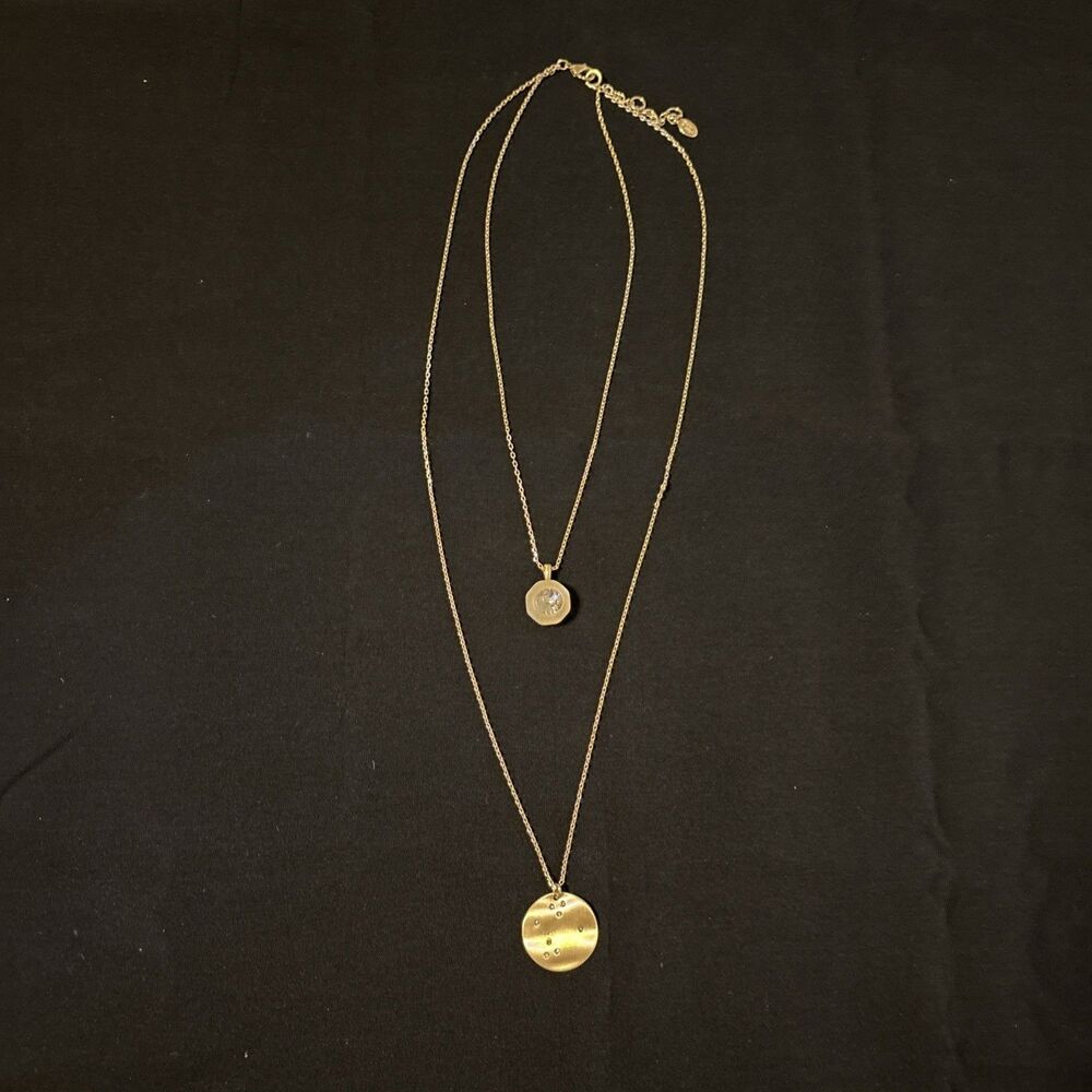 Jade & Jasper Brand Signed Goldtone Delicate Double Strand Necklace 15.5 Inches